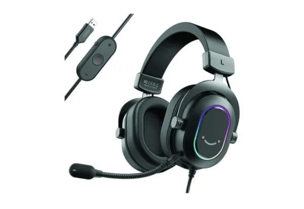 FIFINE AMPLIGAME H6 USB RGB HEADSET FOR PC GAMING WITH IN LINE CONTROLS OF 7.1 EQ MODES VOLUME MUTE