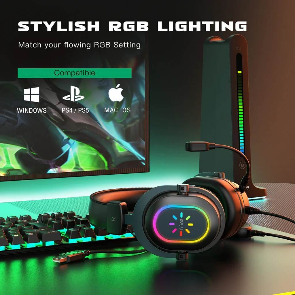 fifine ampligame h6 usb rgb headset